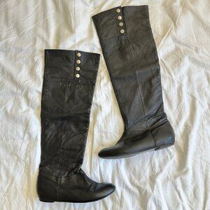 Chinese Laundry over the knee boots black leather trust me size 10
